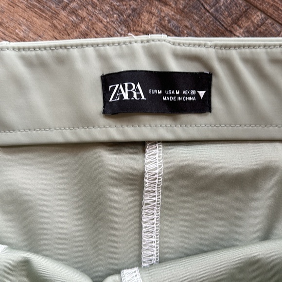 Zara Sage Green Biker Shorts - Picture 8 of 11